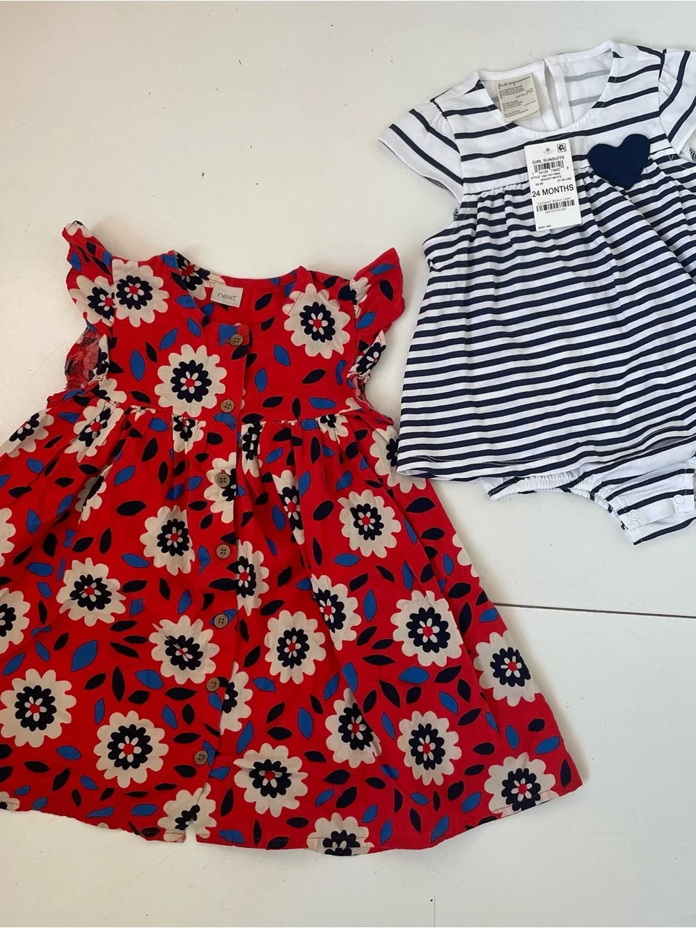 Baby girl 2T cotton Next floral dress and New coastal first impression sunsuit